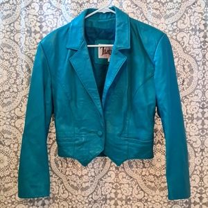 Vintage leather fringe jacket size S